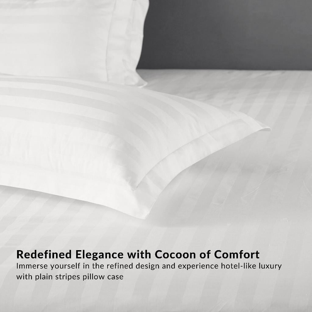 Sarung Bantal Koleksi Hotel Dora Mill 3cm Stripe – Linen Kapas dengan Kemasan Satin Kristal #ACY