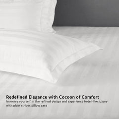 Sarung Bantal Koleksi Hotel Dora Mill 3cm Stripe – Linen Kapas dengan Kemasan Satin Kristal #ACY