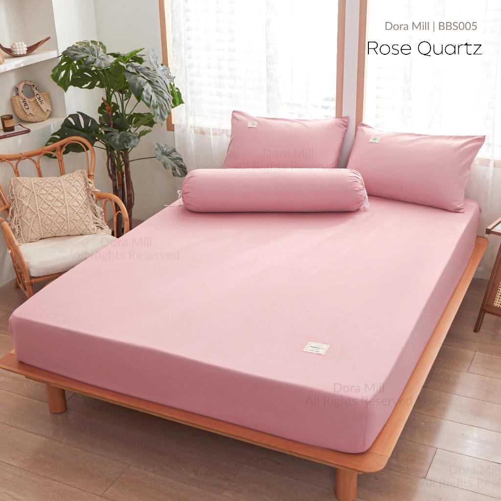Dora Mill Plain Series Aloe Cotton Bedsheet with Bolster Case – Super Single / Queen #BBS