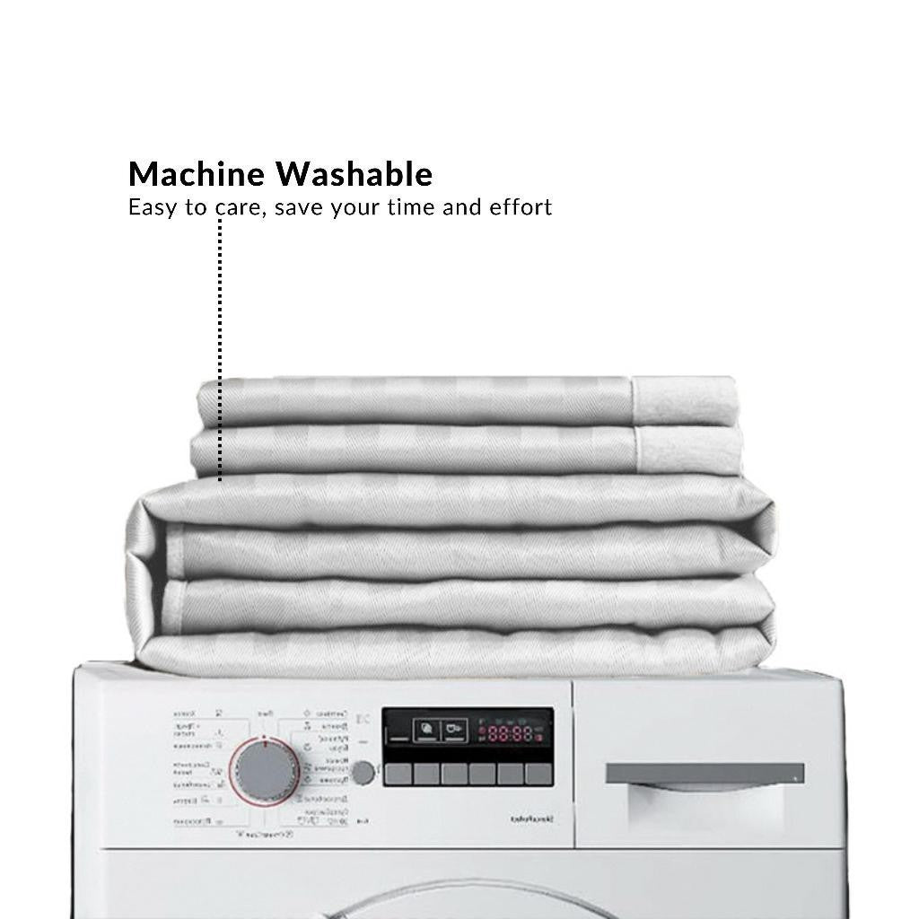 Sarung Bantal Koleksi Hotel Dora Mill 3cm Stripe – Linen Kapas dengan Kemasan Satin Kristal #ACY