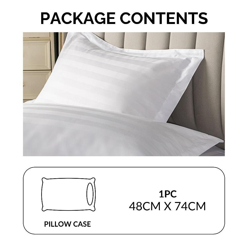 Sarung Bantal Koleksi Hotel Dora Mill 3cm Stripe – Linen Kapas dengan Kemasan Satin Kristal #ACY