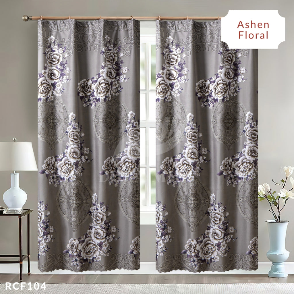 Dora Mill Bunga Series Semi Blackout Curtain – 2-in-1 Hook & Rod Design #RCF