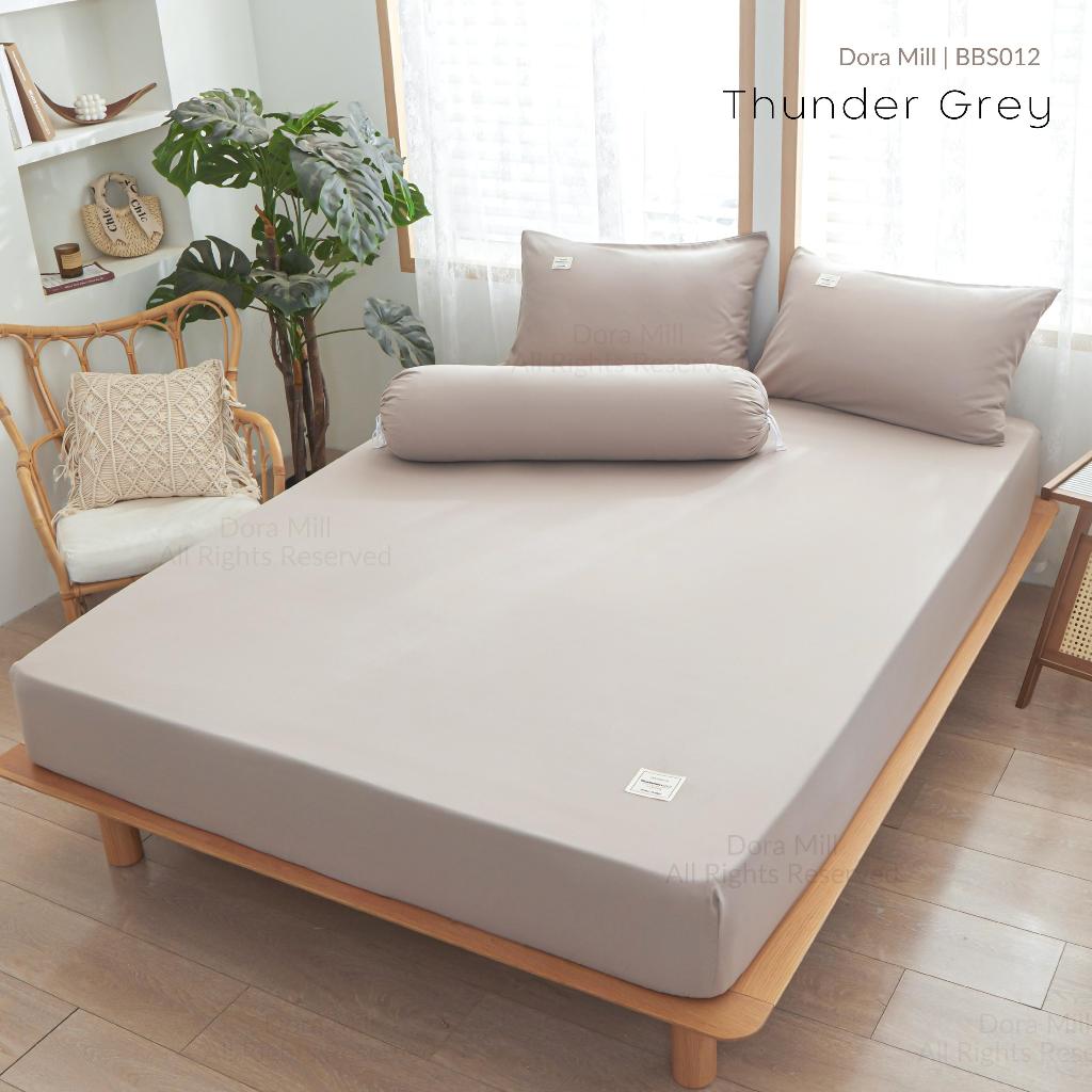 Dora Mill Plain Series Aloe Cotton Bedsheet with Bolster Case – Super Single / Queen #BBS