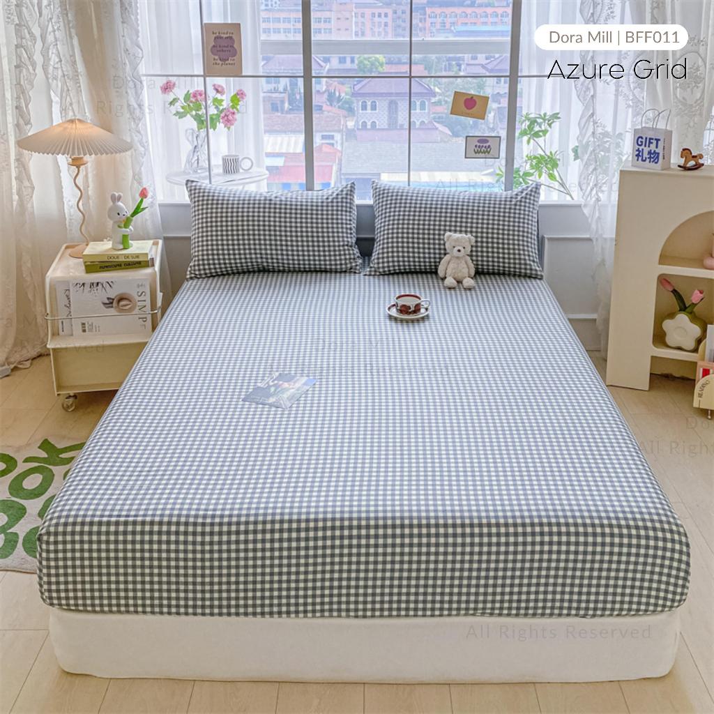 Dora Mill 100% Pure Cotton Fitted Bedsheet and Pillow Case - Super Single/Queen/King #BFF