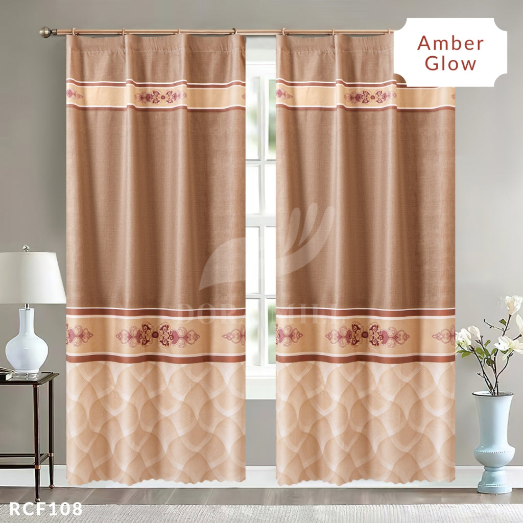 Dora Mill Bunga Series Semi Blackout Curtain – 2-in-1 Hook & Rod Design #RCF