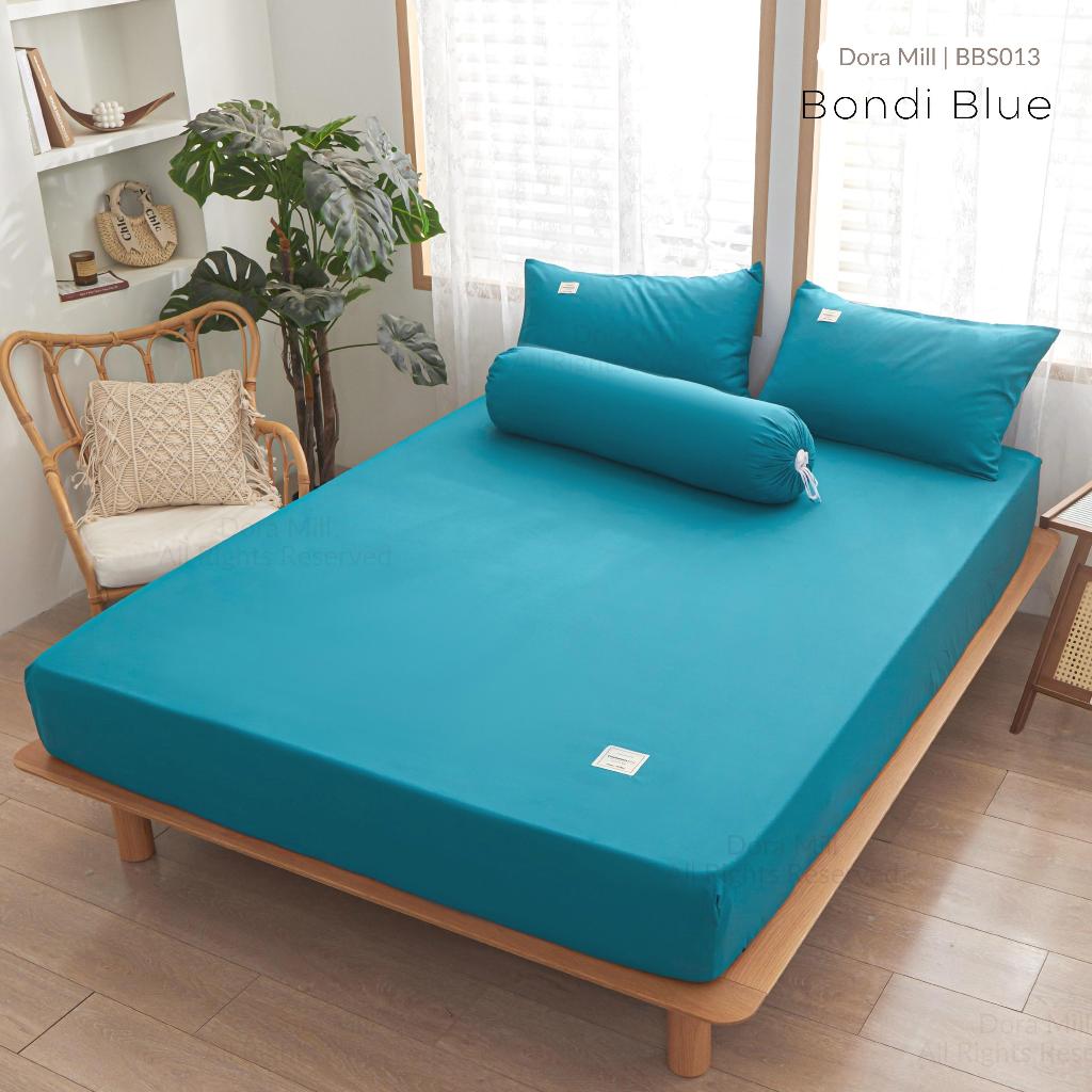 Dora Mill Plain Series Aloe Cotton Bedsheet with Bolster Case – Super Single / Queen #BBS