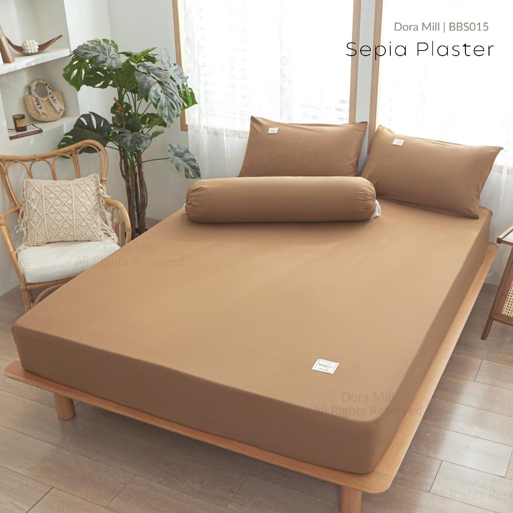 Dora Mill Plain Series Aloe Cotton Bedsheet with Bolster Case – Super Single / Queen #BBS