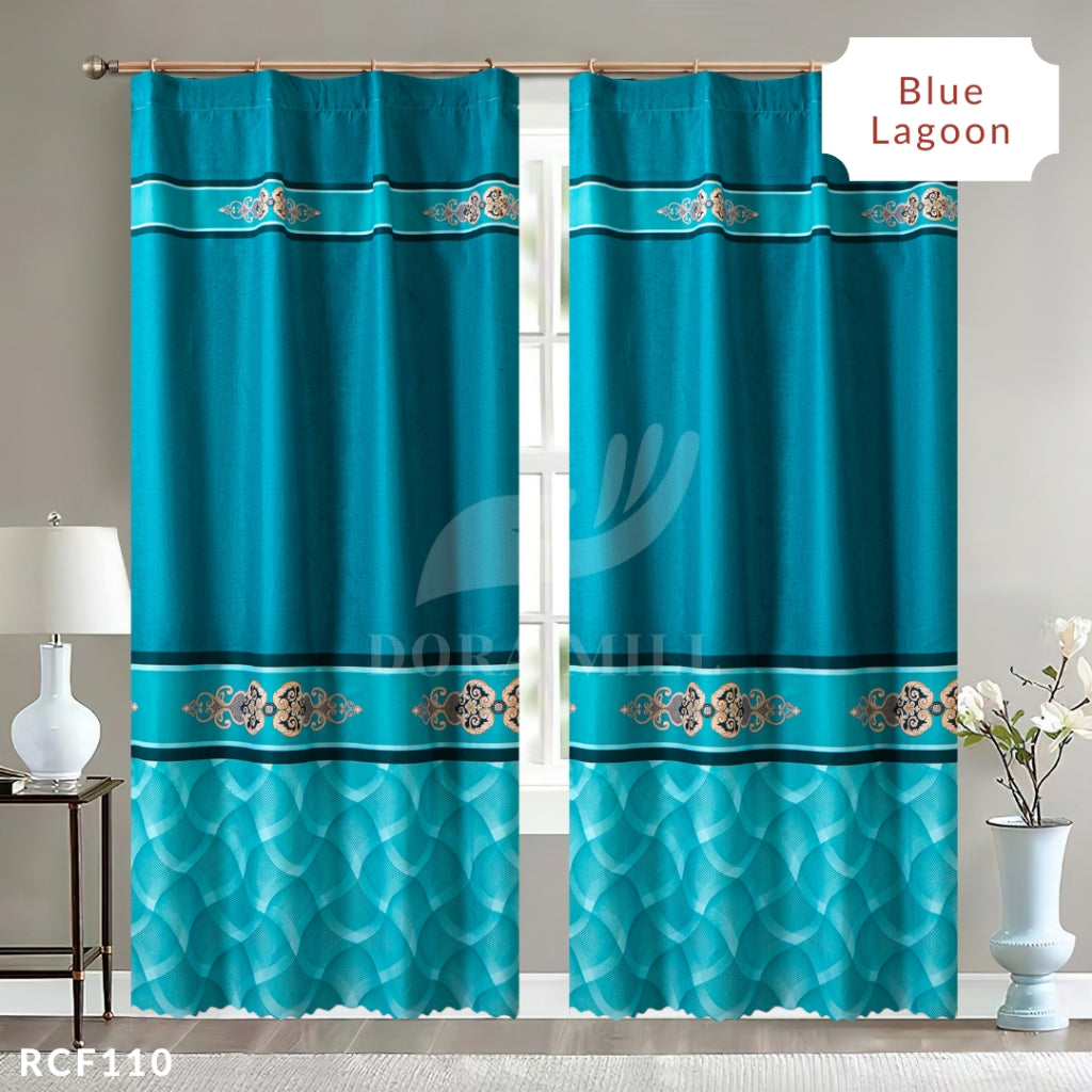 Dora Mill Bunga Series Semi Blackout Curtain – 2-in-1 Hook & Rod Design #RCF