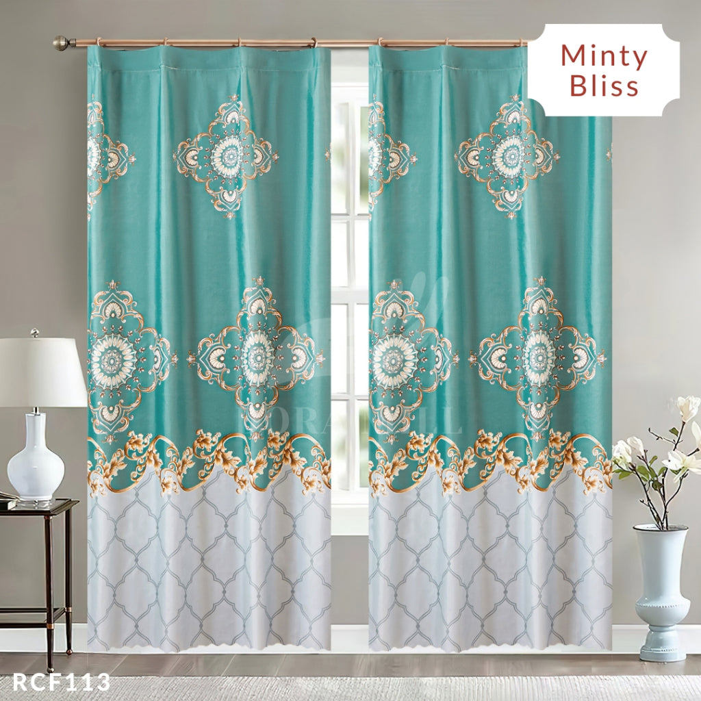 Dora Mill Bunga Series Semi Blackout Curtain – 2-in-1 Hook & Rod Design #RCF