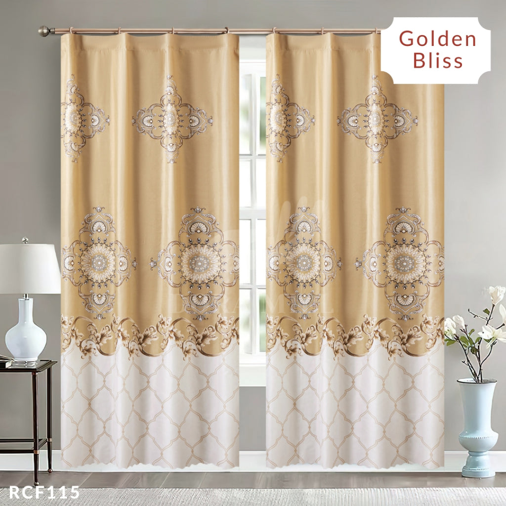 Dora Mill Bunga Series Semi Blackout Curtain – 2-in-1 Hook & Rod Design #RCF
