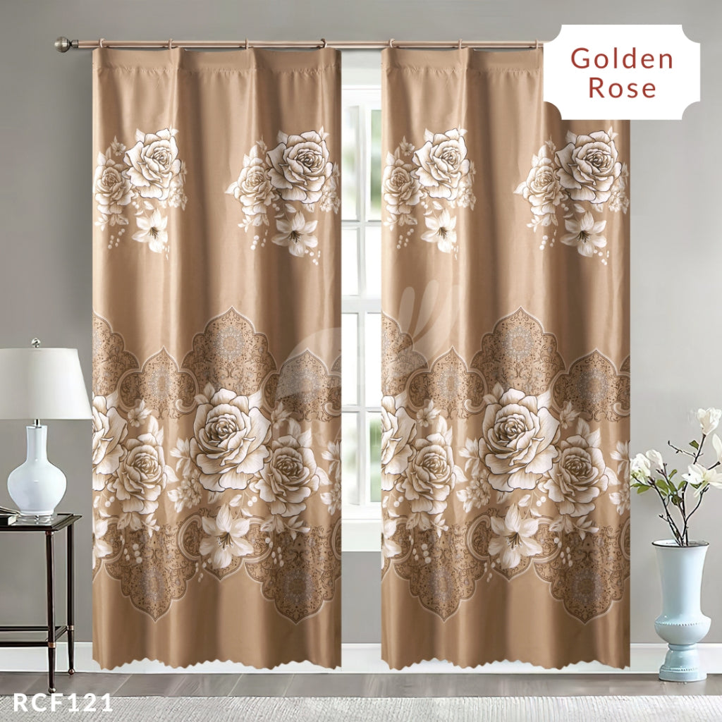 Dora Mill Bunga Series Semi Blackout Curtain – 2-in-1 Hook & Rod Design #RCF