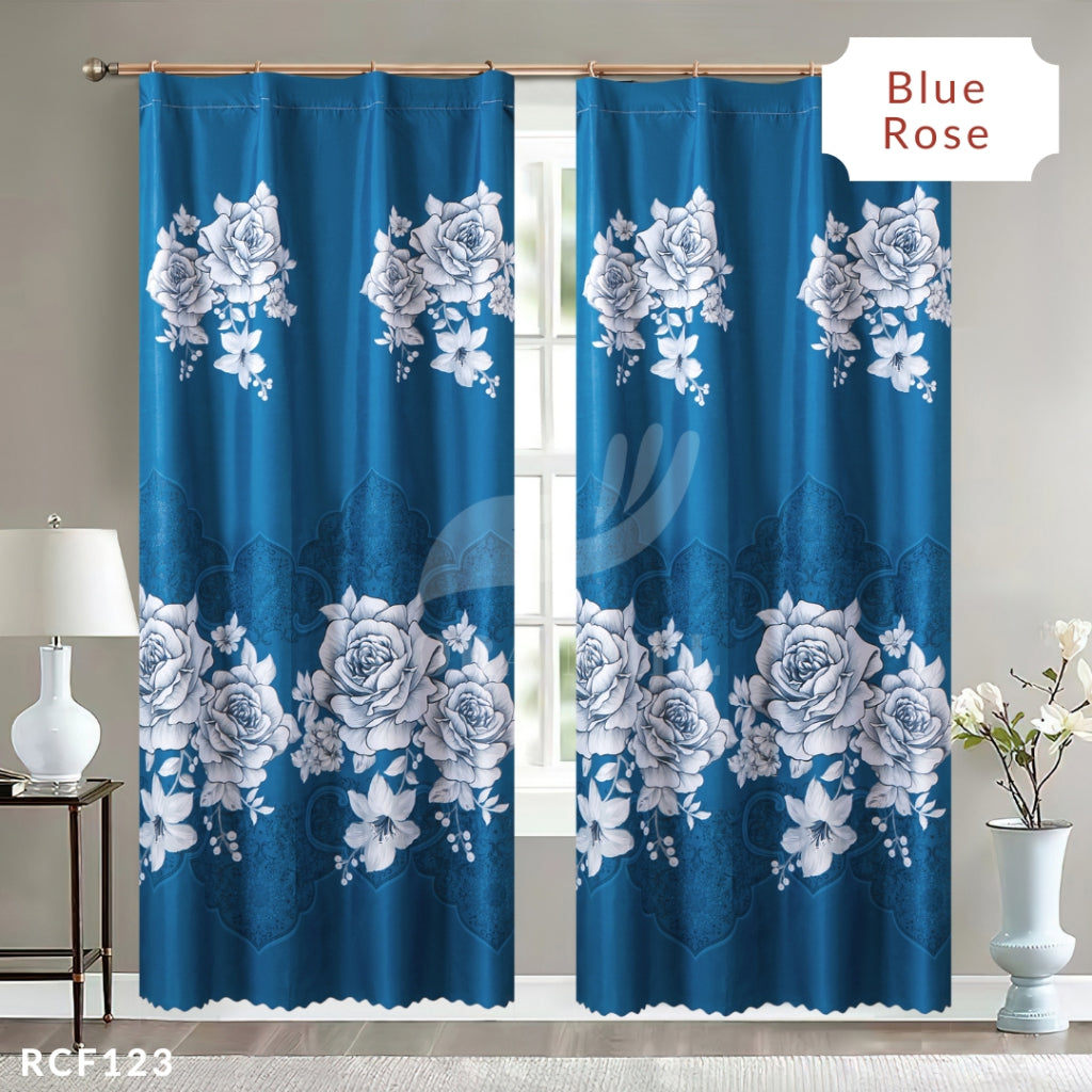 Dora Mill Bunga Series Semi Blackout Curtain – 2-in-1 Hook & Rod Design #RCF