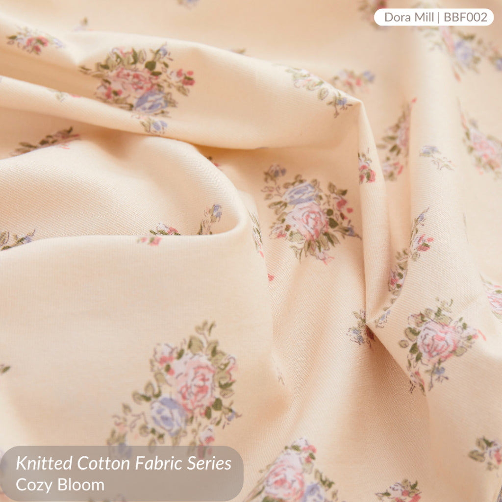 Knitted Cotton Fitted Bedsheet set w/Pillow case & Bolster case