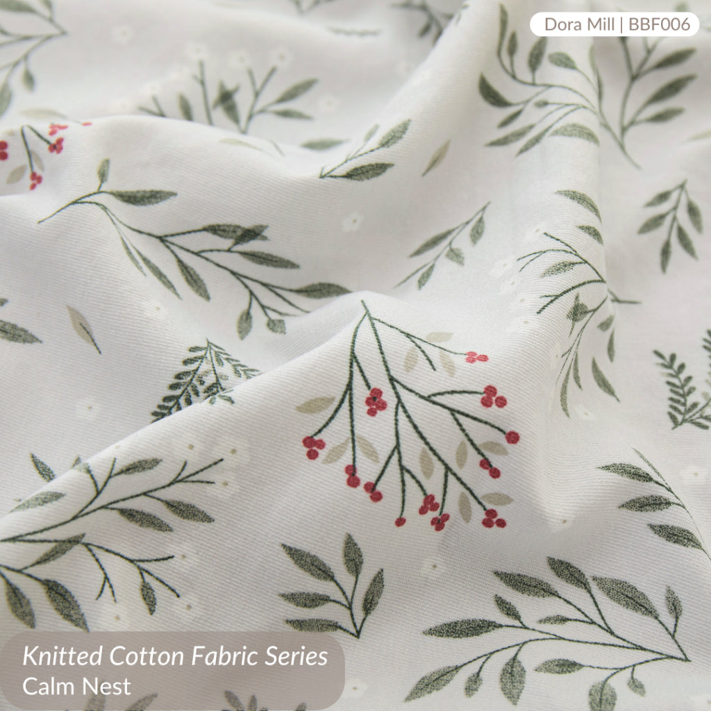 Knitted Cotton Fitted Bedsheet set w/Pillow case & Bolster case