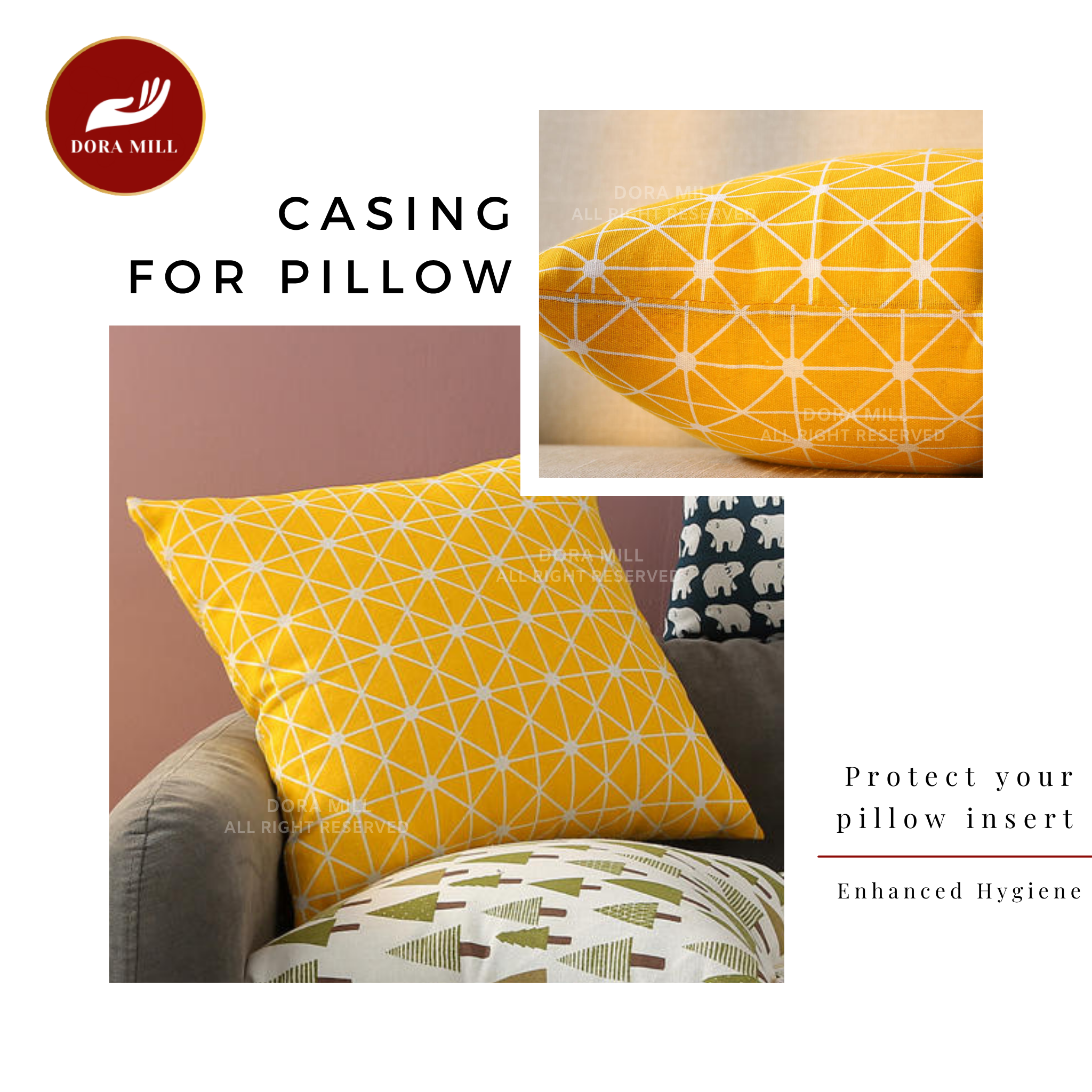 Dora Mill Classic Series Linen Cotton Throw Pillow Case – Sofa Cushion Cover #AZA