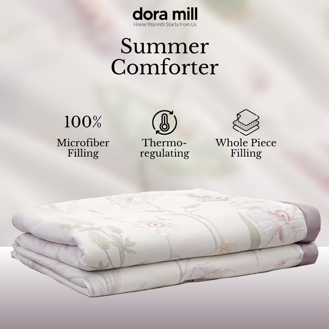 Dora Mill Washed Ice Silk Comforter Bedsheet Set - Queen/King #BSL