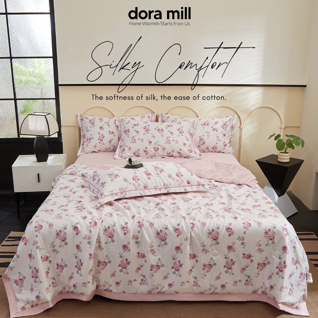 Dora Mill Washed Ice Silk Comforter Bedsheet Set - Queen/King #BSL