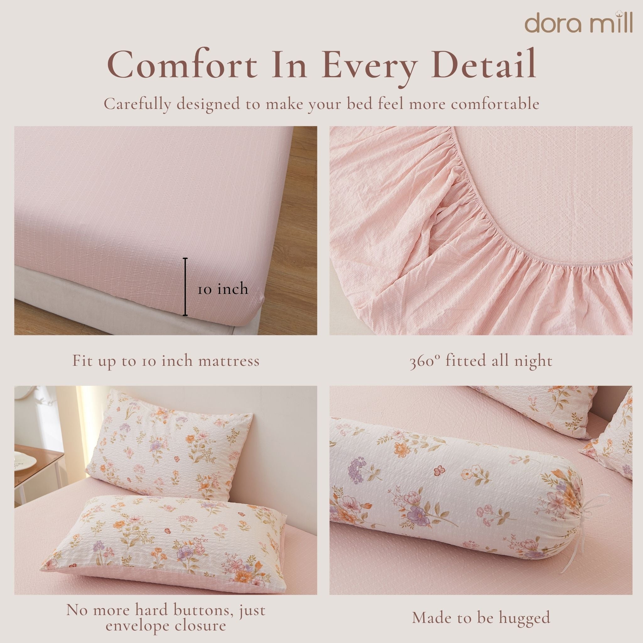 DORAMILL Premium AirWeave Cotton Comforter Bedsheet Set #BCH