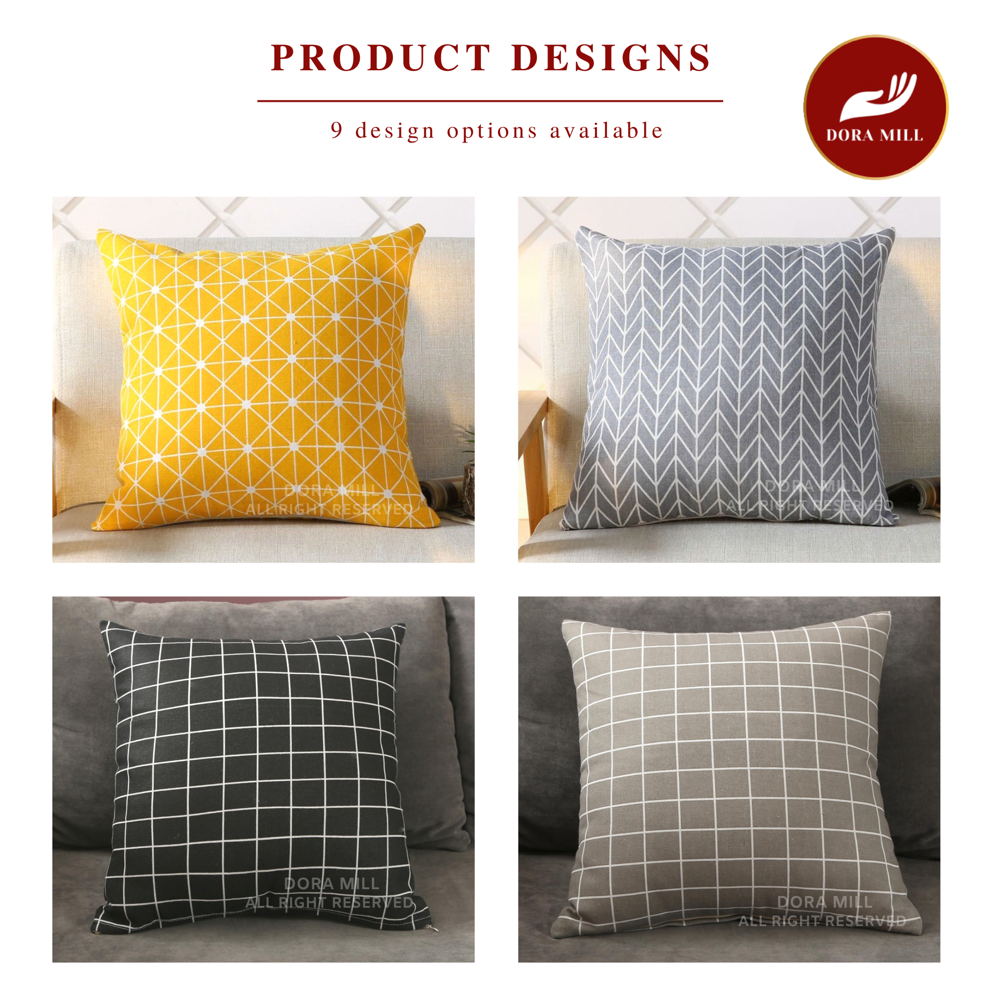 Dora Mill Classic Series Linen Cotton Throw Pillow Case – Sofa Cushion Cover #AZA