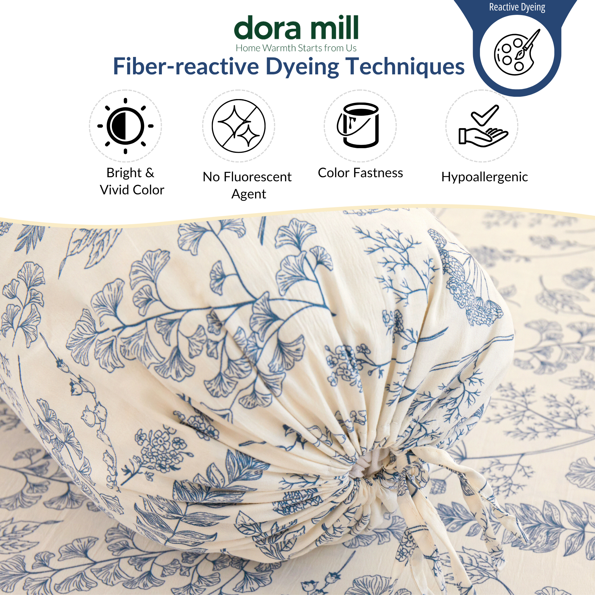 Washed Cotton Linen Pillowcase Bolster Case and Fitted Bedsheet Sold Separately by Dora Mill #DAS