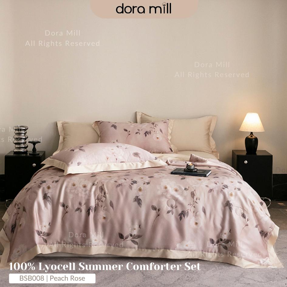 DORAMILL 100% Tencel Lyocell Comforter Fitted Bedsheet Set #BSB