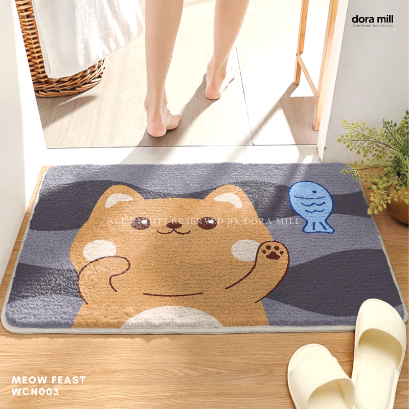Dora Mill Cartoon Home Decor Imitation Cashmere Floor Mat - Living Room/Bathroom Cartoon Velvet Carpet #WCN