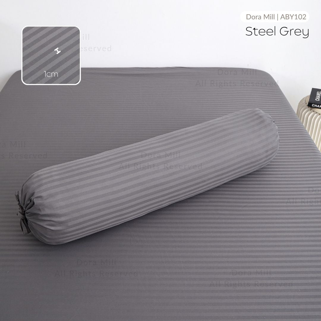 DORAMILL Crystal Satin Stripes Plain Colour Bolster Case #ABY