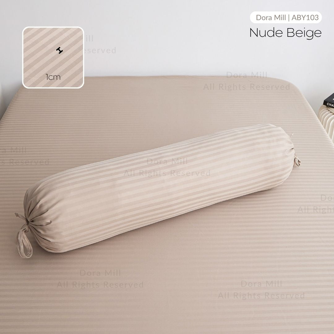 DORAMILL Crystal Satin Stripes Plain Colour Bolster Case #ABY
