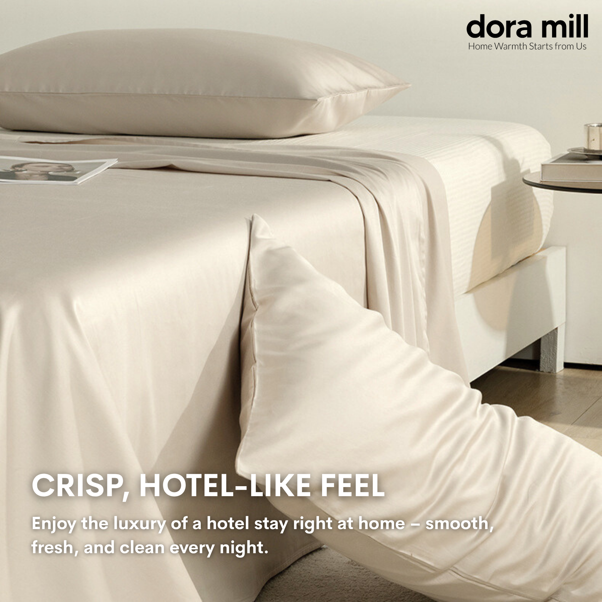 Dora Mill Plain Color Long Staple Cotton Pillowcase 48cm X 70cm