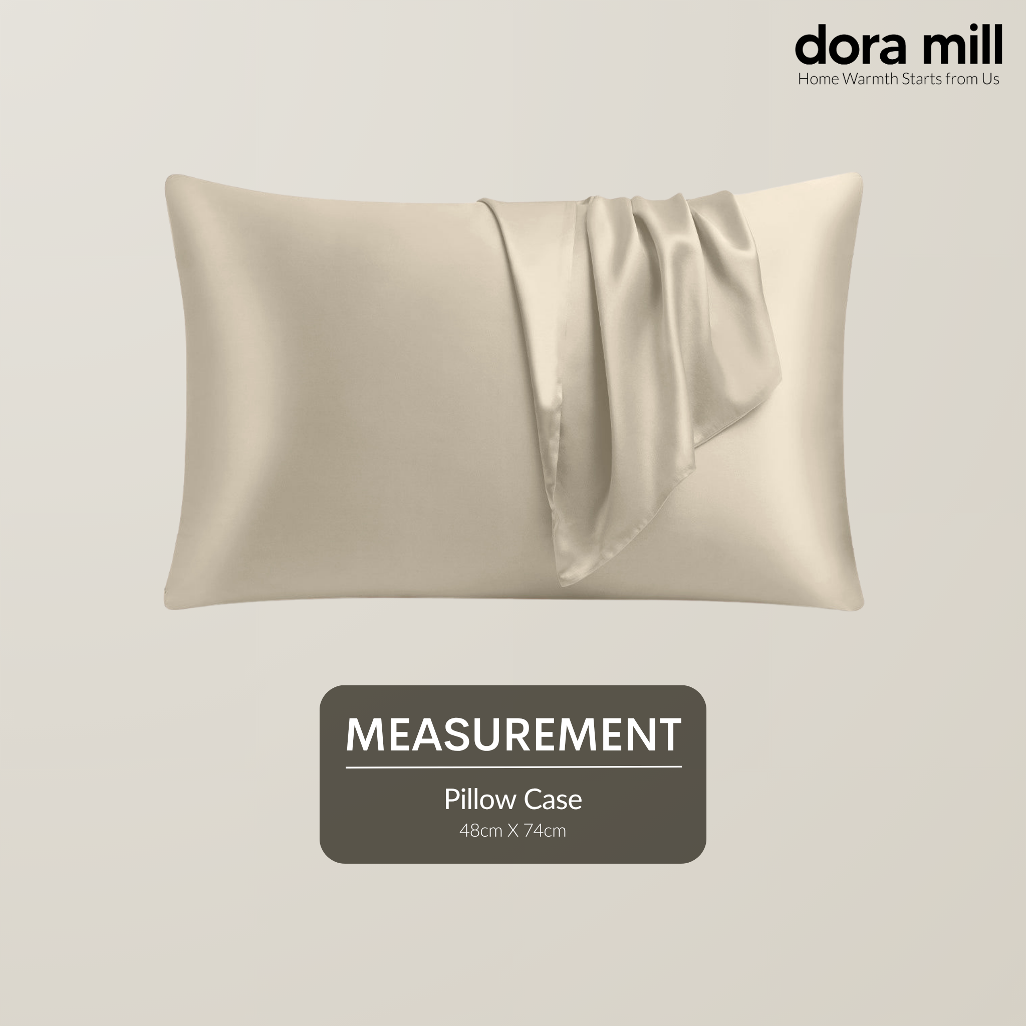 Dora Mill Plain Color Long Staple Cotton Pillowcase 48cm X 70cm