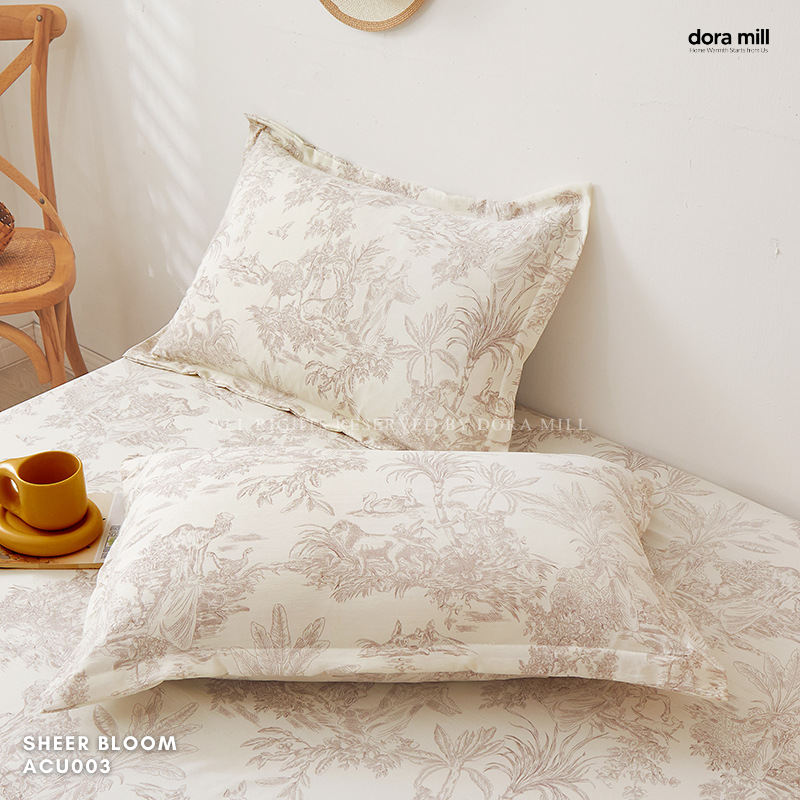 Set Cadar Linen Kapas Dicuci Dora Mill - Single/Queen/King
