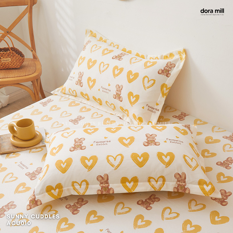 Dora Mill Washed Cotton Linen Bedsheet Set - Single/Queen/King