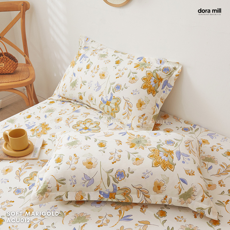 Dora Mill Washed Cotton Linen Bedsheet Set - Single/Queen/King