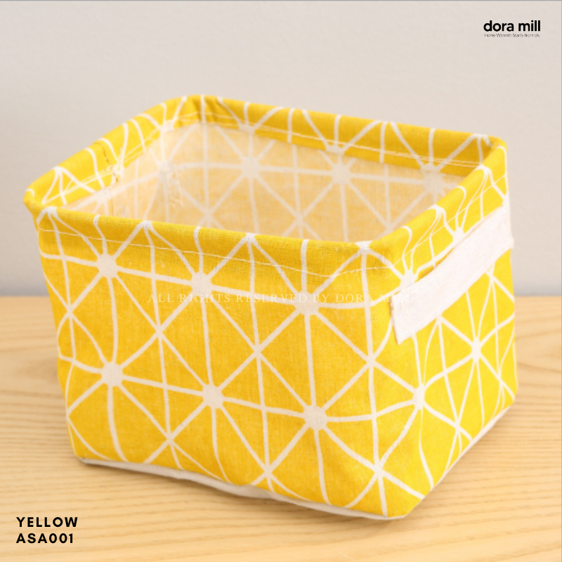 Dora Mill Waterproof Cotton Linen Foldable Storage Box – Desktop Organizer /Sundries Storage Basket #ASA