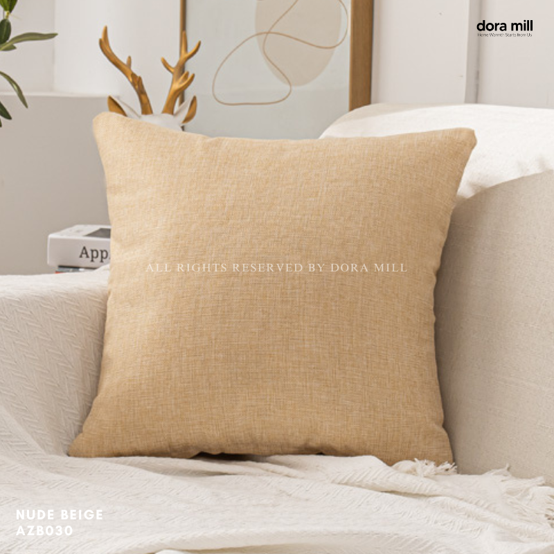 Plain Linen Cushion Cover for Sofa or Bed Soft Decorative Throw Pillow Case by Dora Mill #AZB