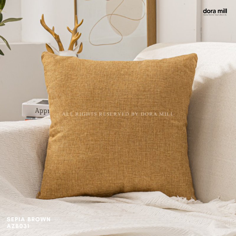Plain Linen Cushion Cover for Sofa or Bed Soft Decorative Throw Pillow Case by Dora Mill #AZB