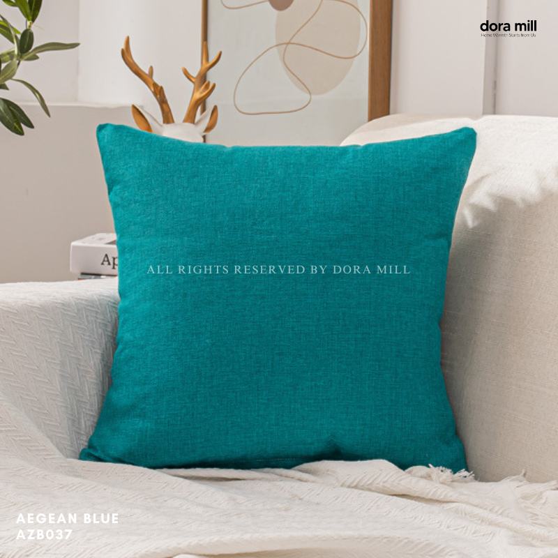 Plain Linen Cushion Cover for Sofa or Bed Soft Decorative Throw Pillow Case by Dora Mill #AZB