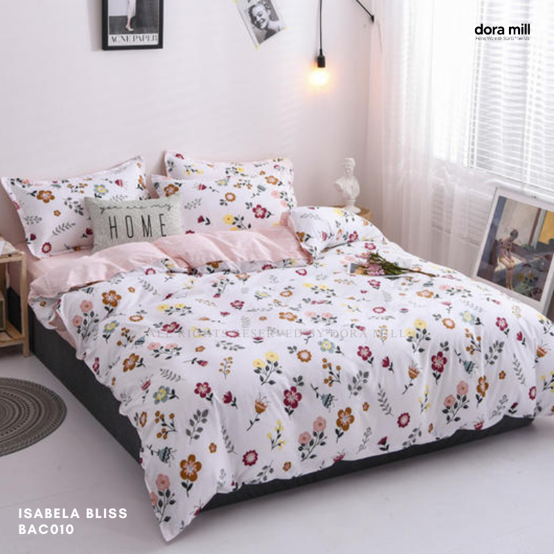Aloe Cotton Floral Print Bedding Set with Quilt Cover and Bedsheet by DORAMILL  #BAC