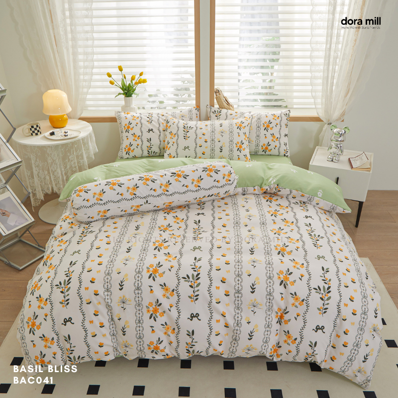 Aloe Cotton Floral Print Bedding Set with Quilt Cover and Bedsheet by DORAMILL  #BAC