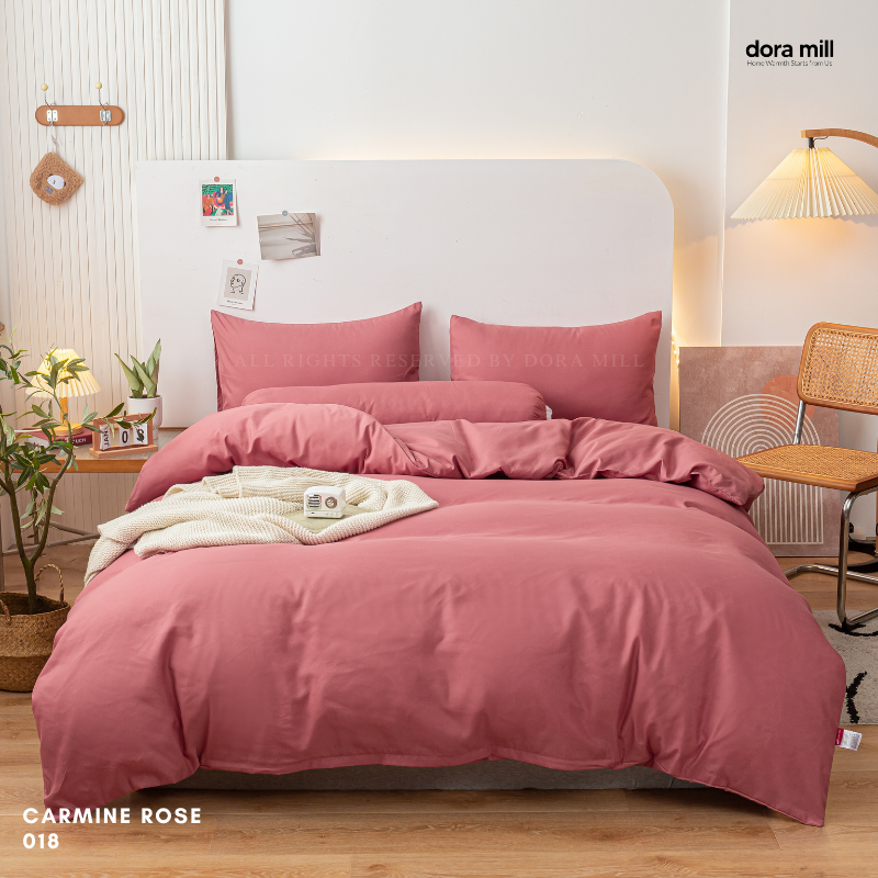 Minimalist Plain Aloe Cotton Quilt Cover Fitted Bedsheet Set by Dora Mill #BAP