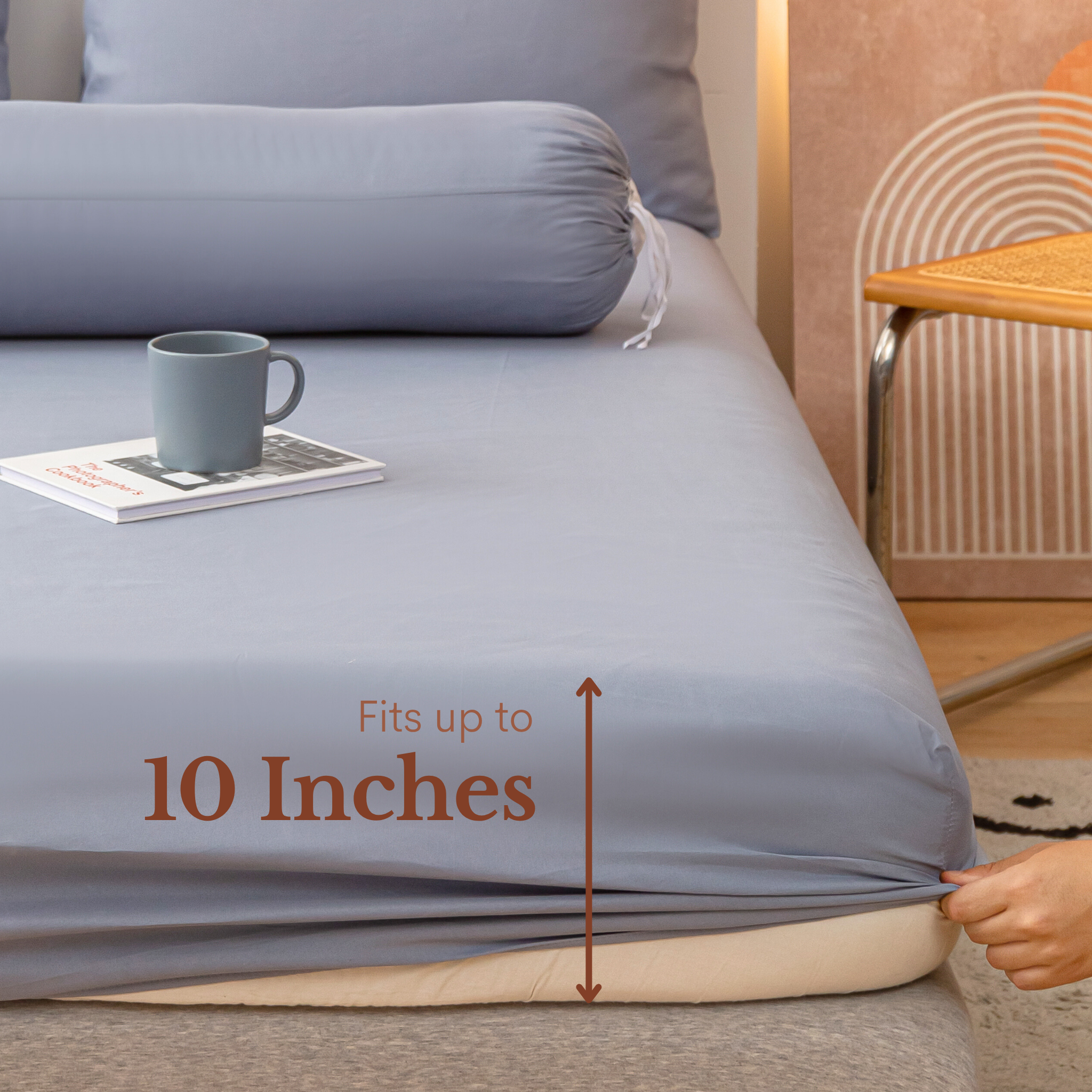 Minimalist Plain Aloe Cotton Quilt Cover Fitted Bedsheet Set by Dora Mill #BAP