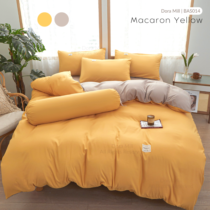 Dora Mill Plain Color Combed Cotton Quilt Cover Bedsheet Set #BAS