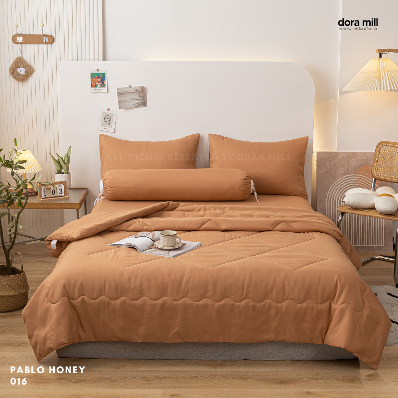 Plain Color Aloe Cotton Comforter Bedsheet Set by Dora Mill #BAX