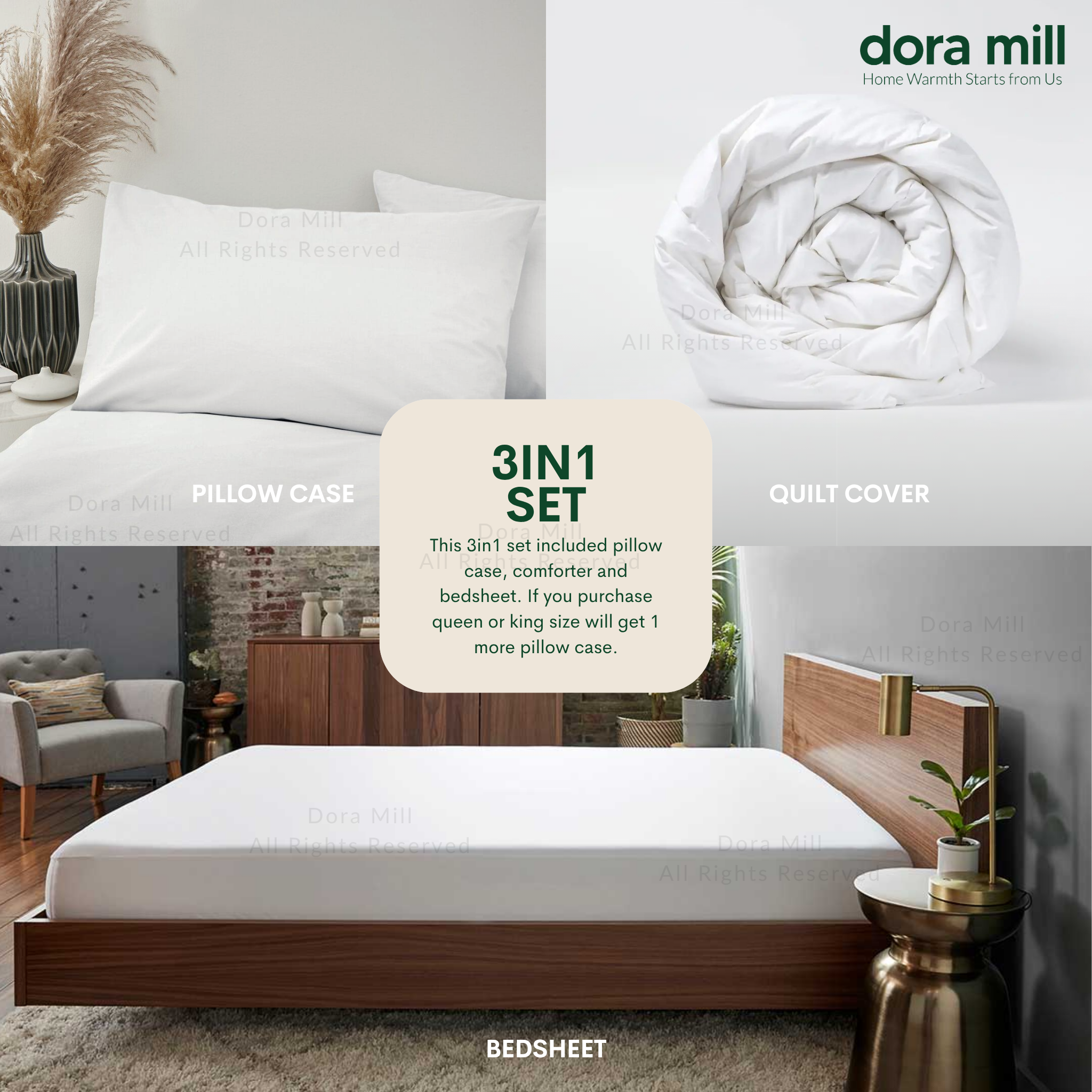 Plain Color Aloe Cotton Comforter Bedsheet Set by Dora Mill #BAX