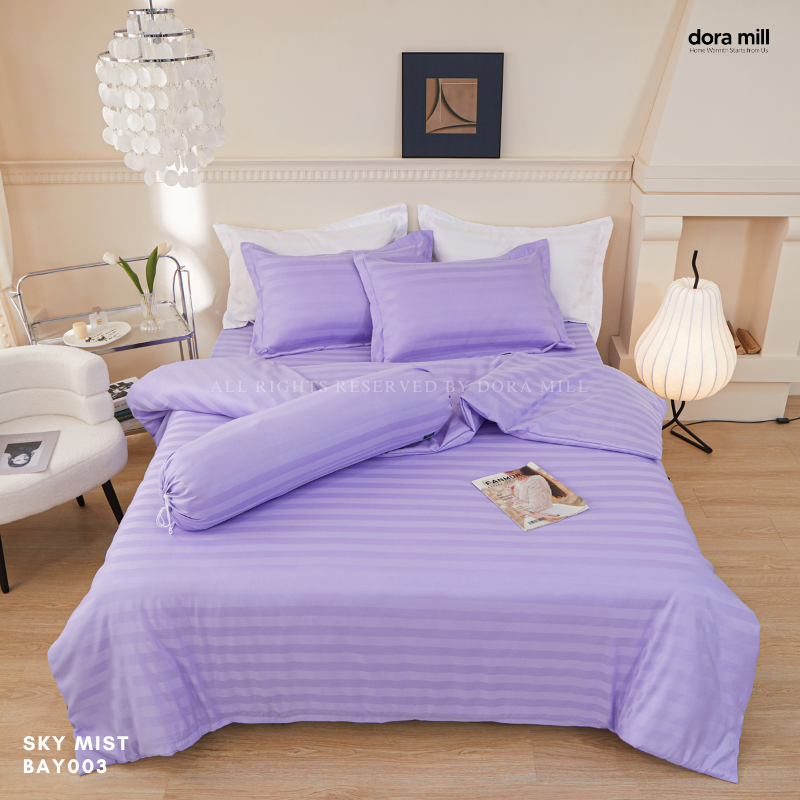 Hotel Series 3cm Stripe Quilt Cover Fitted Bedsheet Set by Dora Mill #BAY