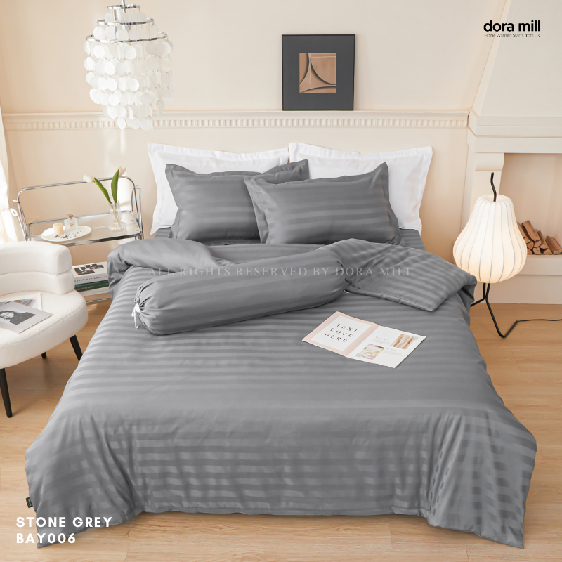 Hotel Series 3cm Stripe Quilt Cover Fitted Bedsheet Set by Dora Mill #BAY