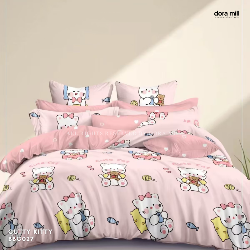 Dora Mill 880TC Combed Cotton Fitted Bedsheet Set with Bolster Case - Single/Queen/King