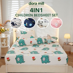 Dora Mill 880TC Combed Cotton Fitted Bedsheet Set with Bolster Case - Single/Queen/King