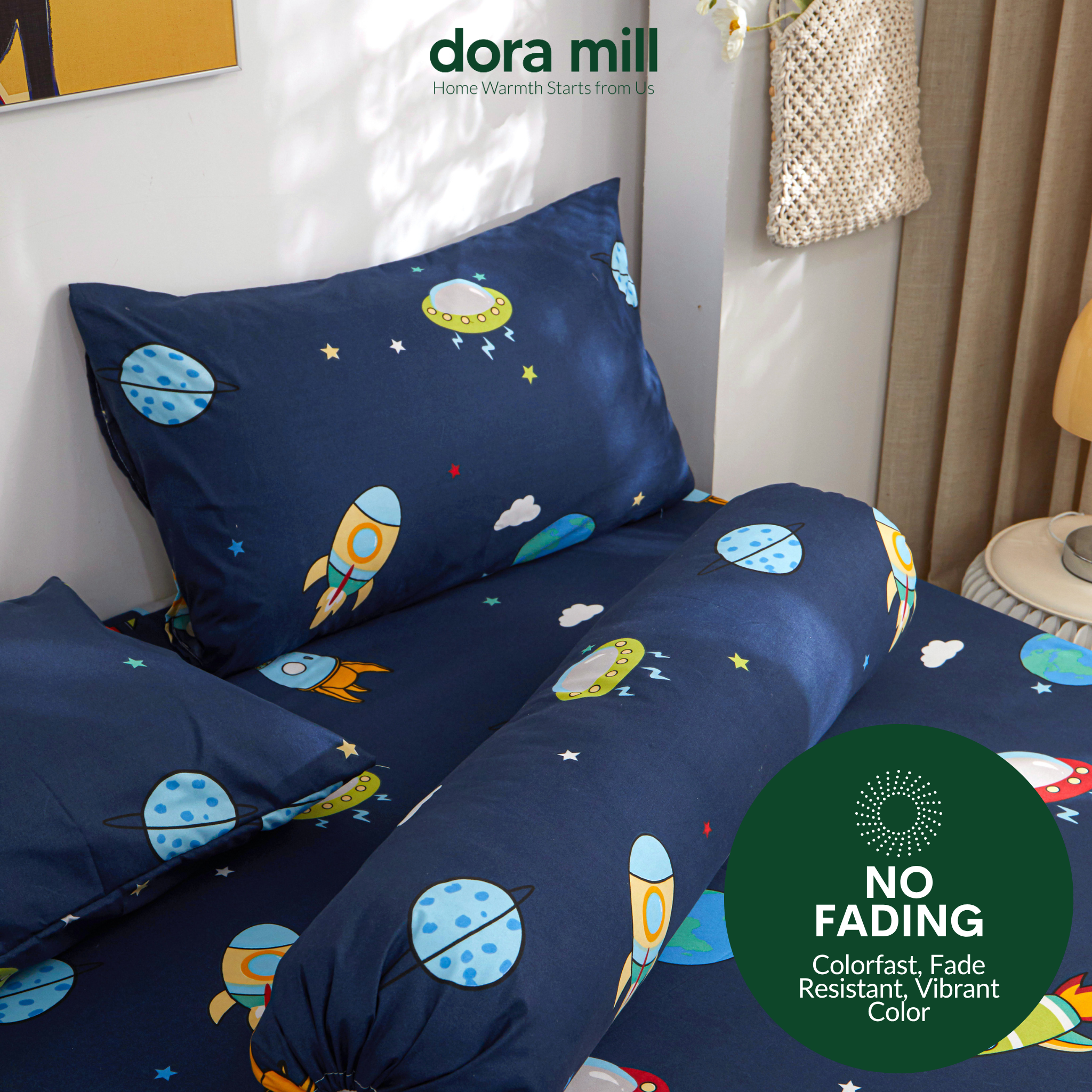 Dora Mill 880TC Combed Cotton Fitted Bedsheet Set with Bolster Case - Single/Queen/King