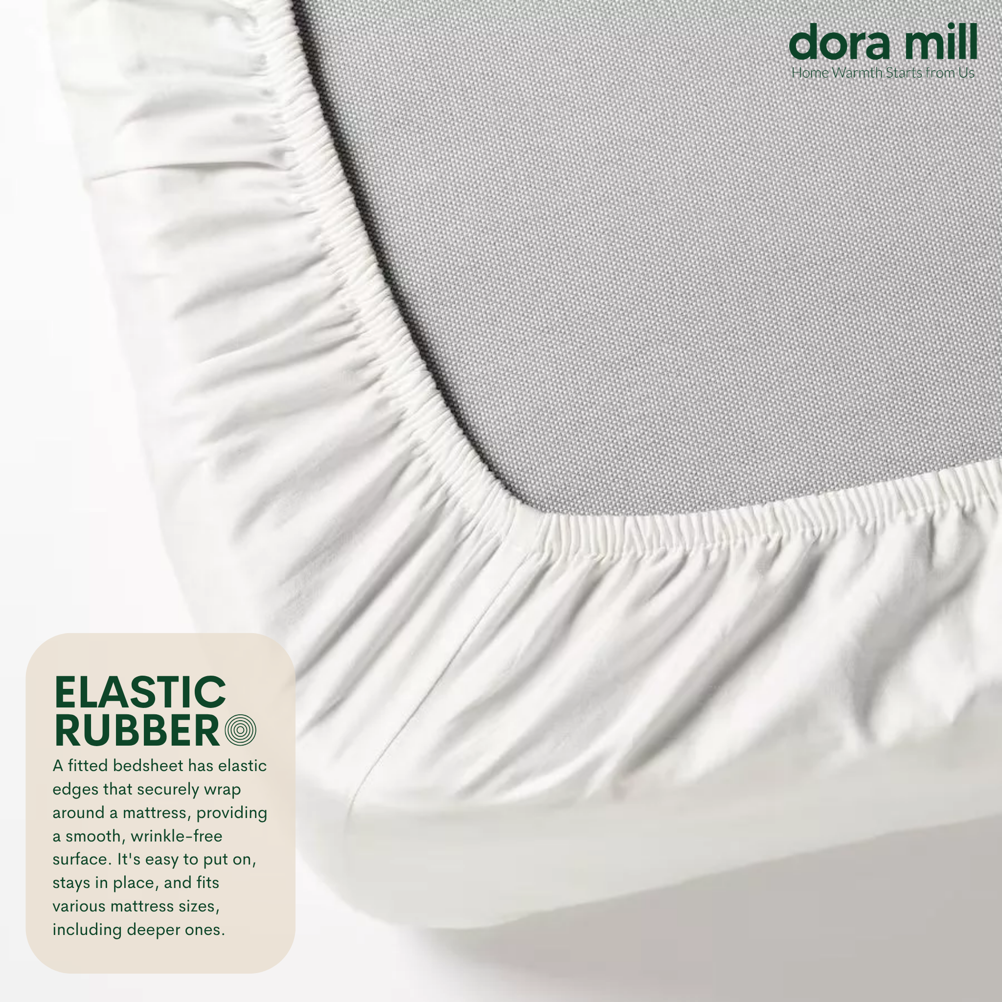 Plain Color Aloe Cotton Fitted Bedsheet with Pillowcase and Bolster Case Set by Dora Mill #BBP